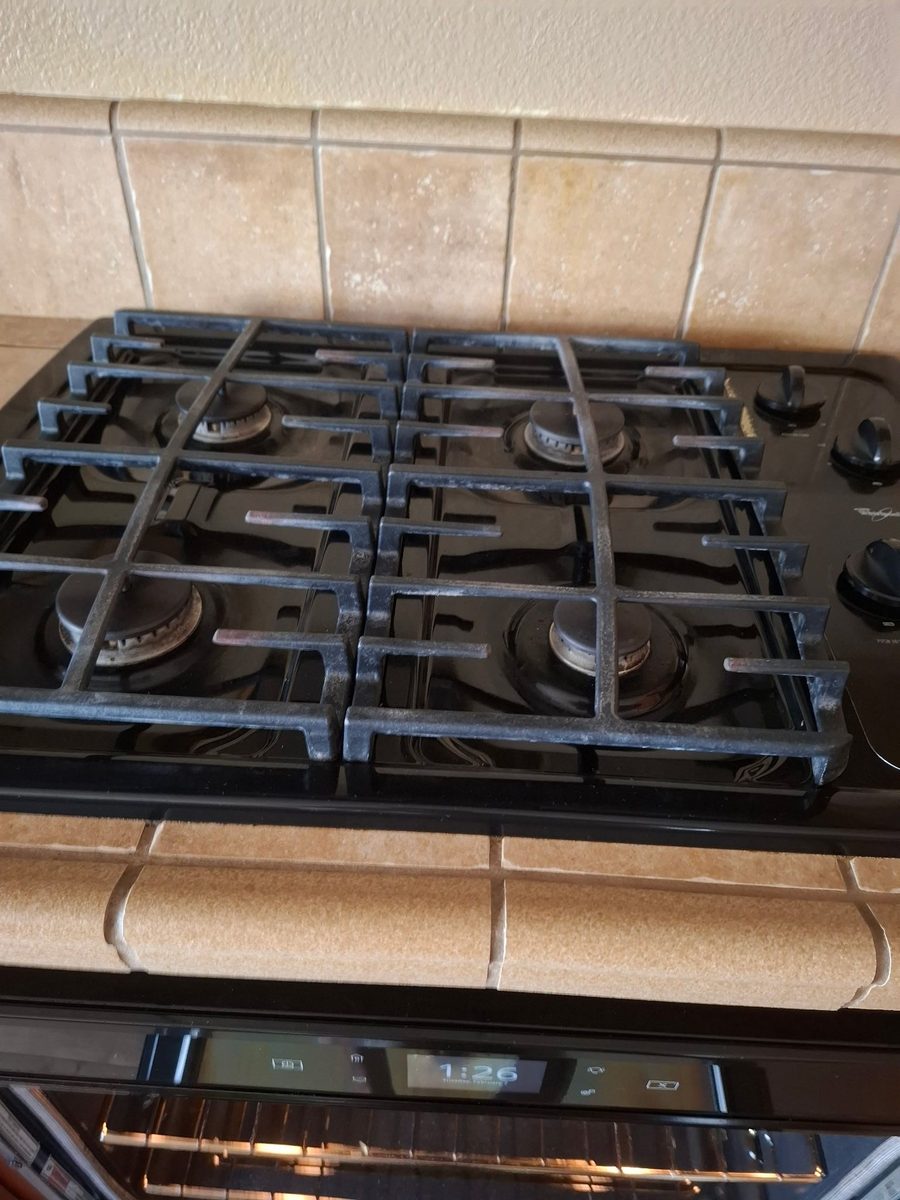 gas cooktop degreased