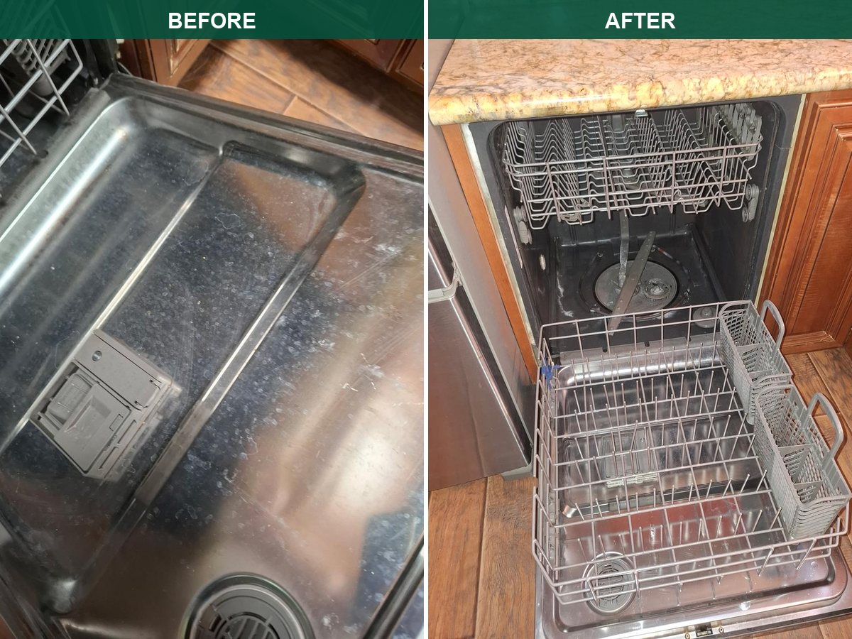 dishwasher before and after