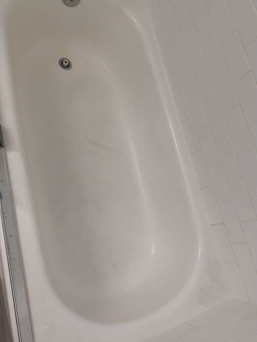 bathtub scrubbed