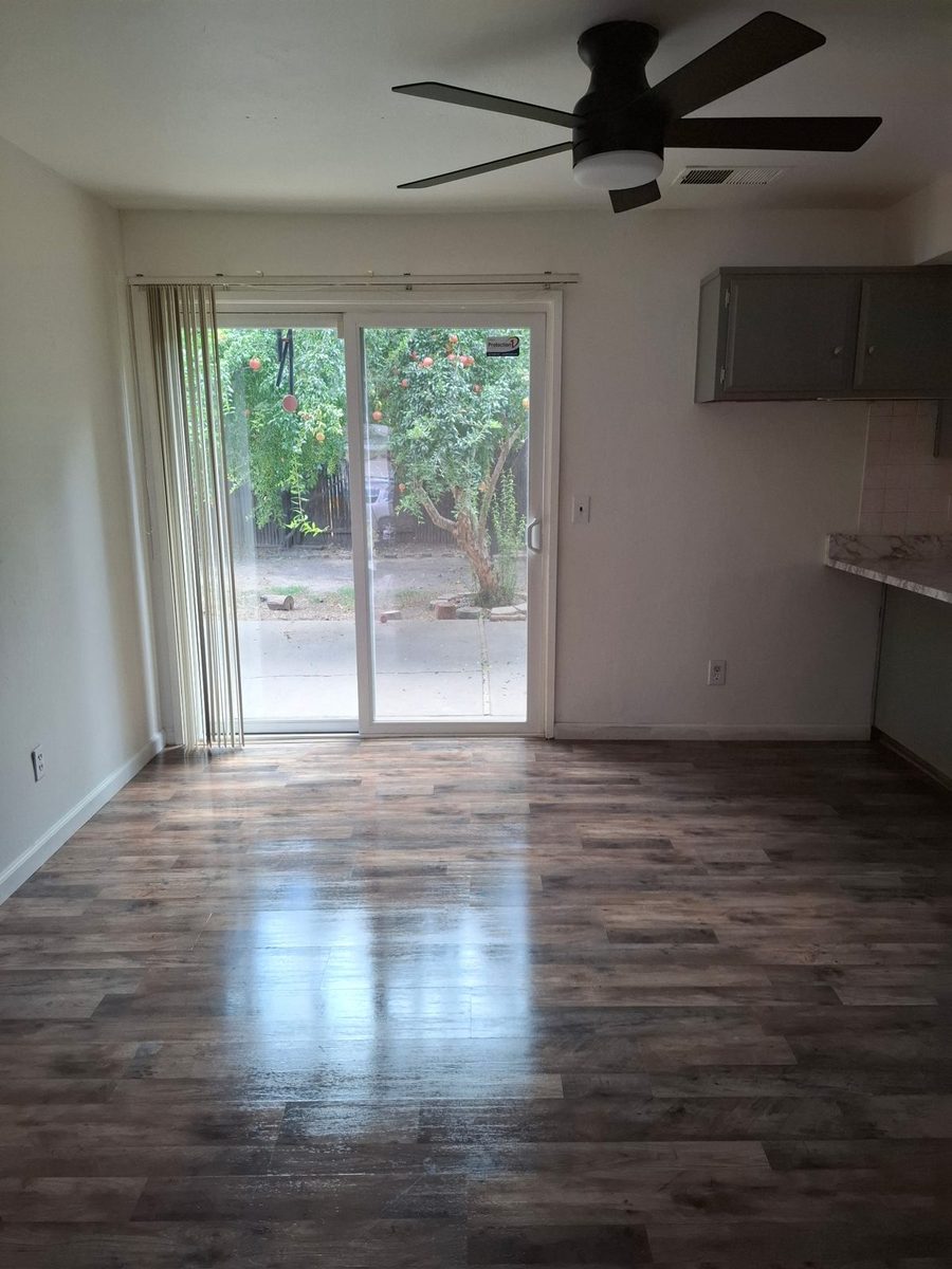 living room after a move-out clean